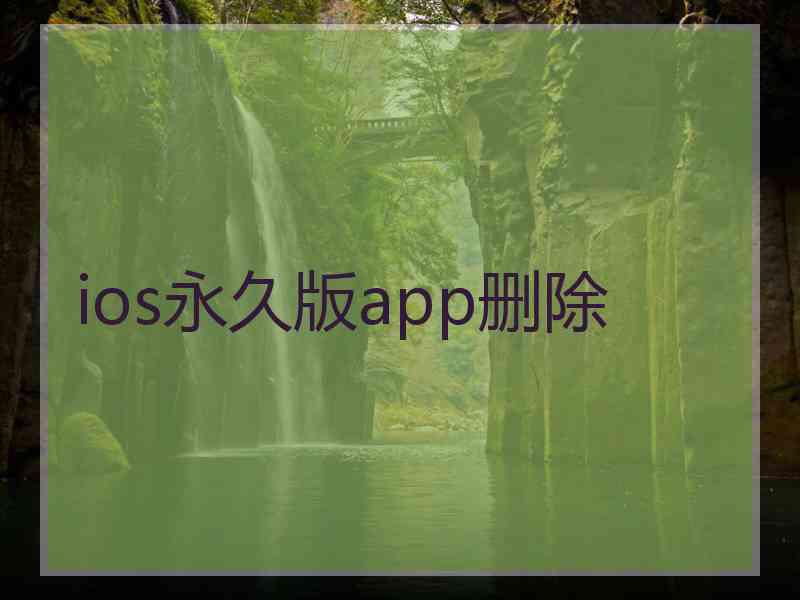 ios永久版app删除
