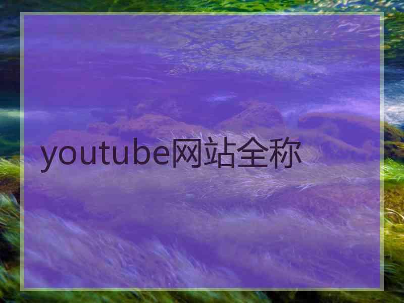 youtube网站全称