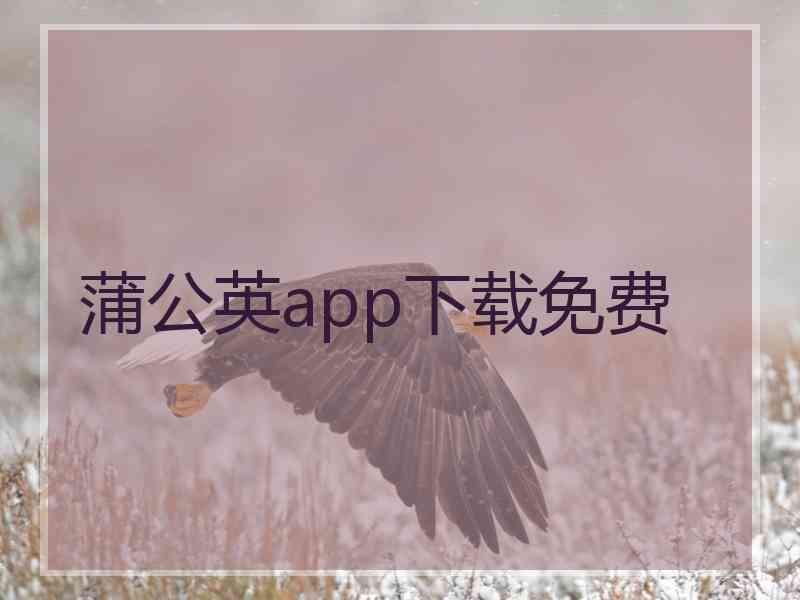 蒲公英app下载免费