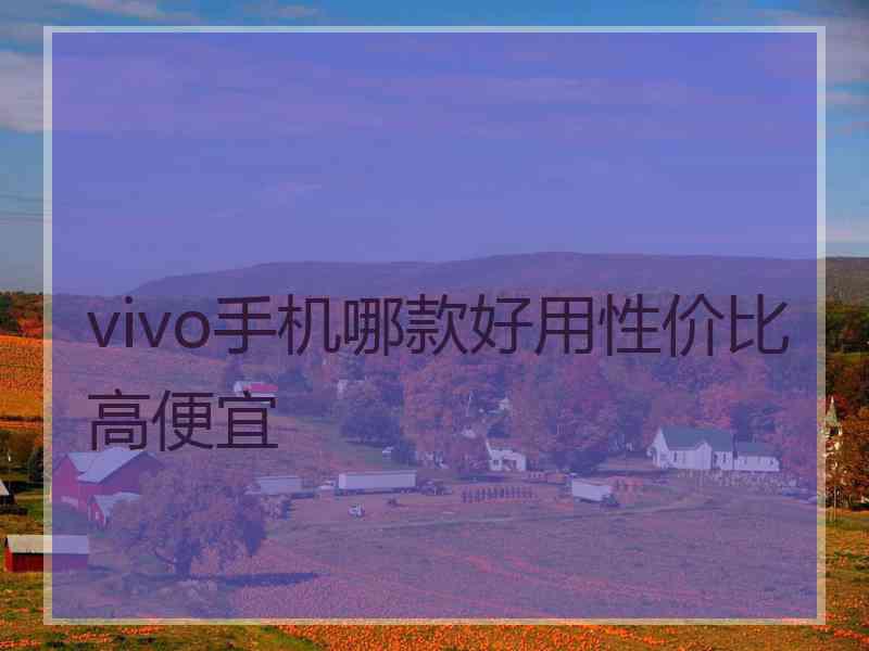 vivo手机哪款好用性价比高便宜