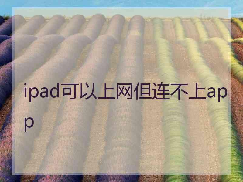 ipad可以上网但连不上app