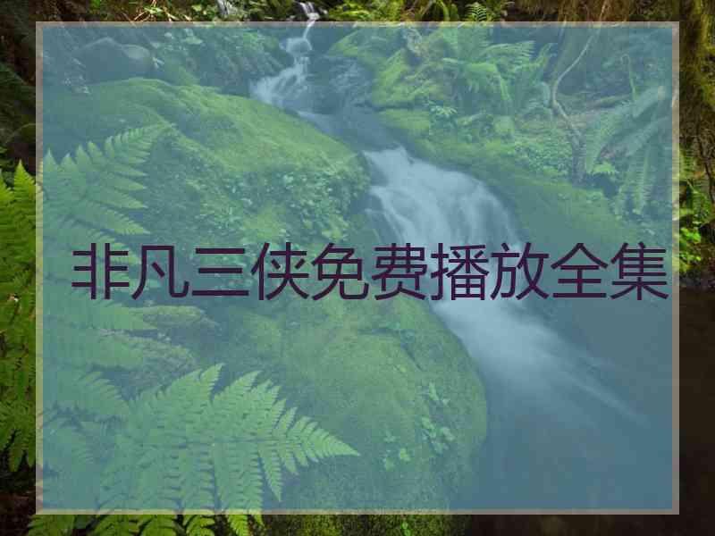 非凡三侠免费播放全集